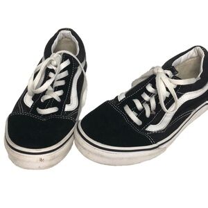 VANS Old Skool Kids Skate‎ Shoe Sneakers Youth size 3 black white canvas